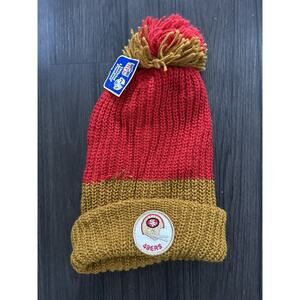 VTG San Francisco 49ers NFL Knit Beanie Snow Winter Hat Patch Stocking Cap 80s